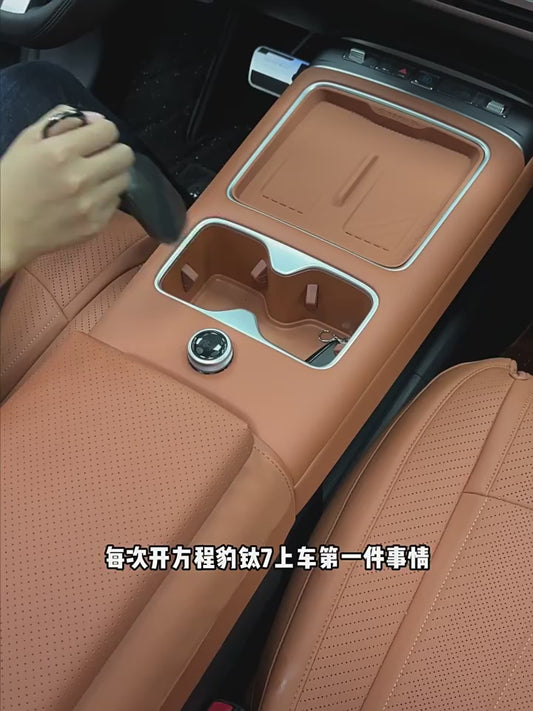 Leopard Titanium 7 center console water cup holder limiter and interior